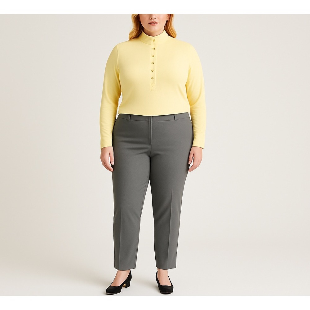 Orvis‎ Women's Mock Neck Button Long Sleeve Top Yellow Size Large